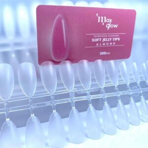 UÑAS JELLY TIPS TECNOLOGIA AVANZADA ALMOND MAXGLOW 300PCS