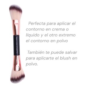 BROCHA DOBLE ANGULAR MAXGLOW MAQUILLAJE